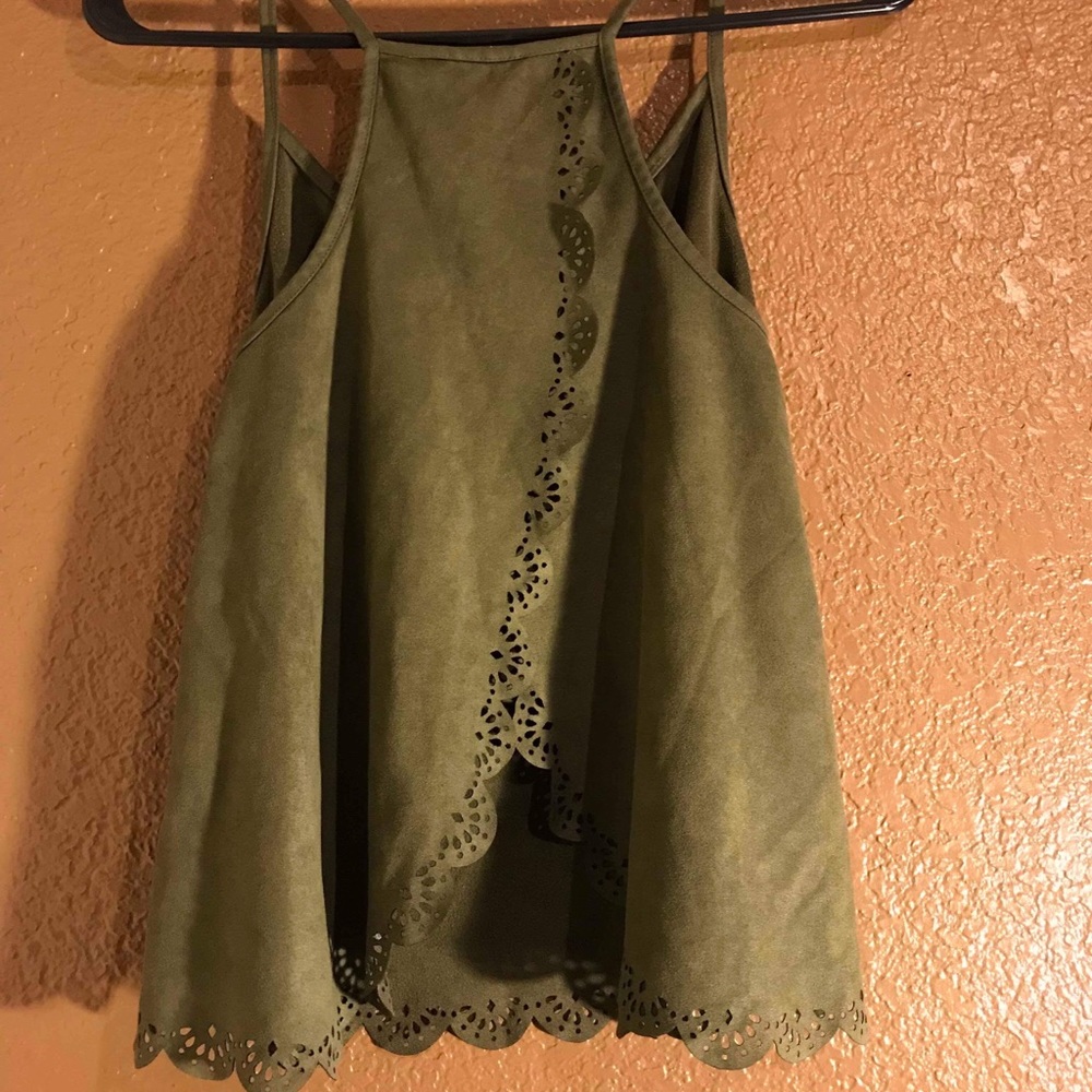 Olive green tank top - Picture 2 of 3